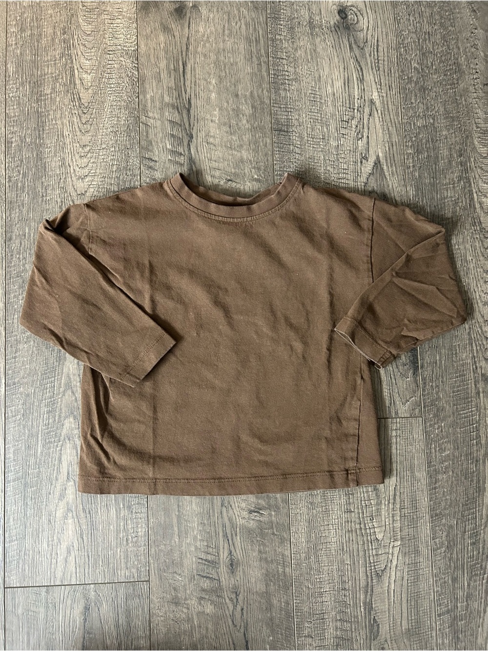 Zara Kids Long Sleeve Crew Neck Top - Brown - Picture 1 of 1